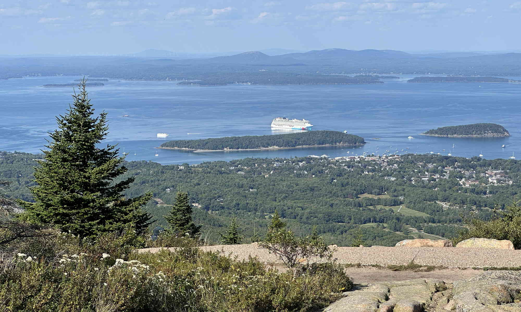 Bar Harbor from atop Cadillac Mountain